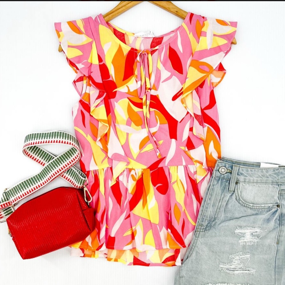 Colorful top 🧡🩷🤍 - Picture 10 of 10